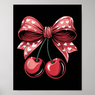 Poster Coquette Bow Cerise Valentines Day Coeur Femmes Gi