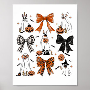 Poster Coquette Bow mignon Chiens fantômes Halloween Citr