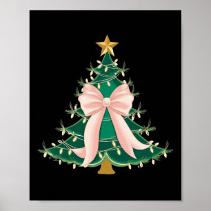 Poster Coquette Bow Pink sapin de Noël Bats Noël Femmes G