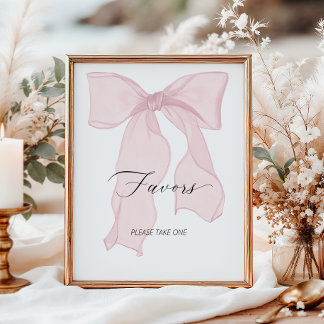 Poster Coquette Bow Rose Anniversaire Fête Faveurs