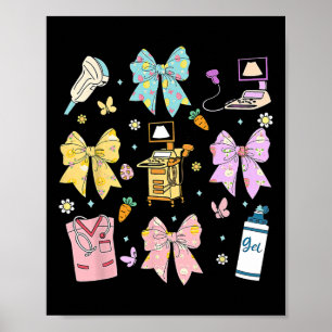 Poster Coquette Bow Sonographer Easter Ultrasound Tech So