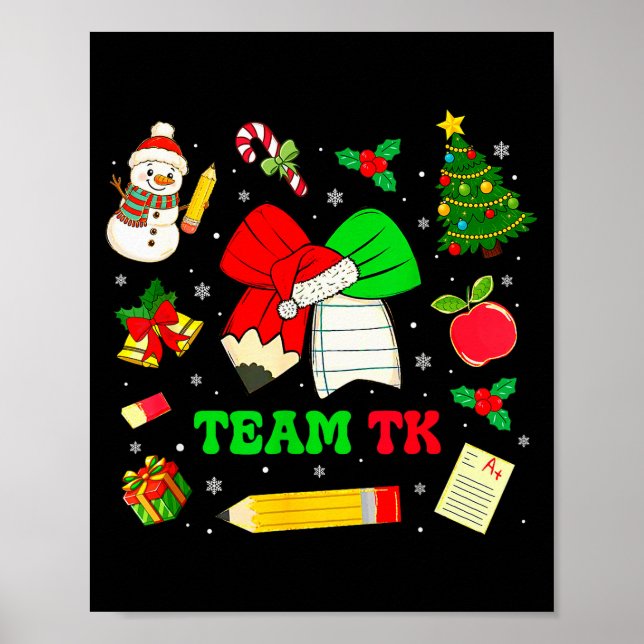 Poster Coquette Bow Team Tk Christmas Transitional Kinder (Devant)