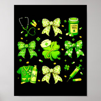 Poster Coquette Bow Tie Nurse Funny For Girl Women St Pat