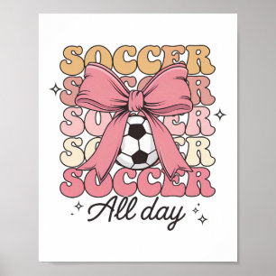 Poster Coquette de foot groovy Arc de l'amant de foot Tou