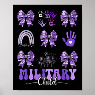 Poster Coquette Enfant Militaire Bow Purple Up Camo Kids