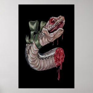 Poster Coquette Gothique Serpent avec Nœud - 5x7 pouces à