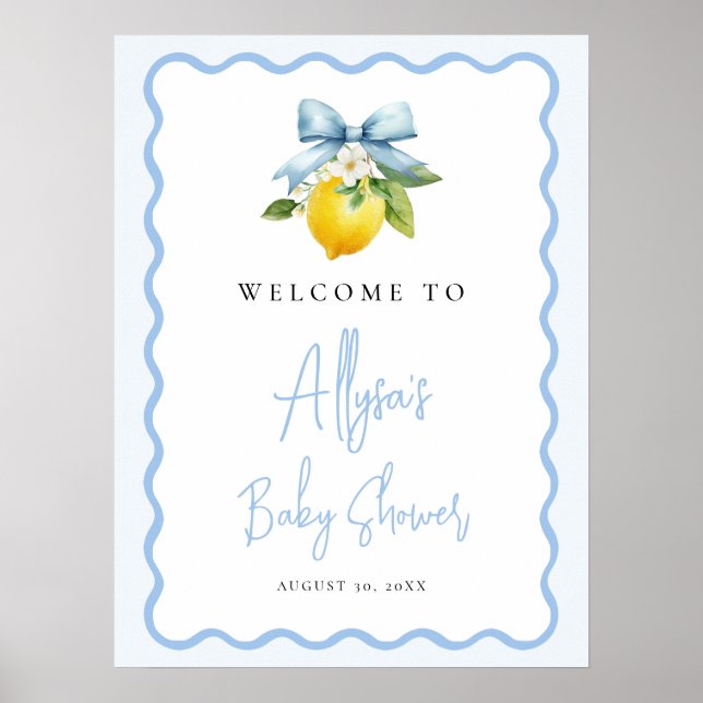 Poster Coquette Lemon Italie Wavy Baby shower Bienvenue (Devant)