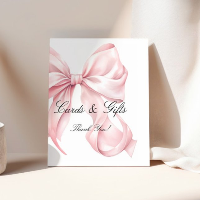Poster Coquette Pink Bow Cards and Gifts Sign (Créateur téléchargé)