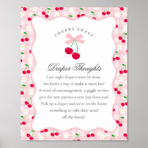 Poster Coquette rose rose cerise Pensées de couche