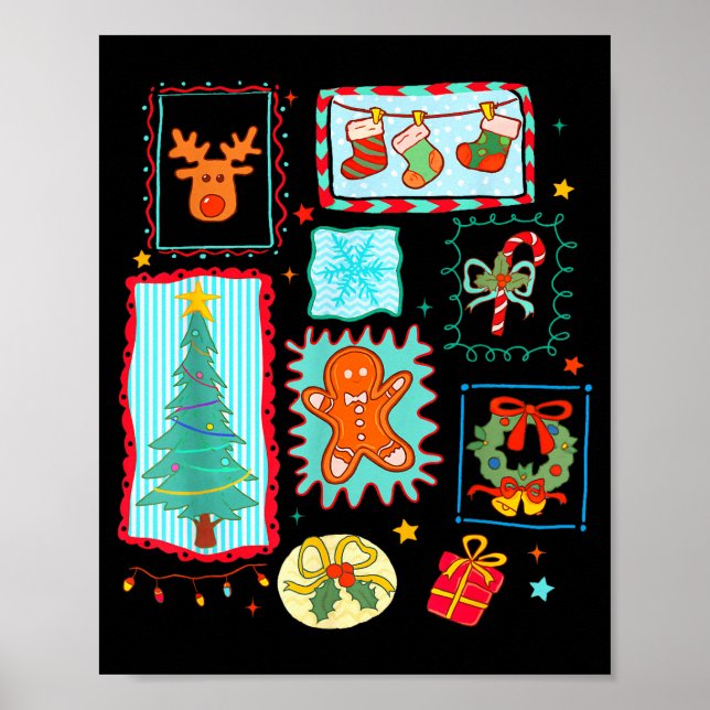 Poster Coquette Tis The Season Christmas Santa Nk Preppy  (Devant)