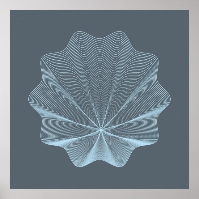 Poster Coquillage bleu I (Devant)