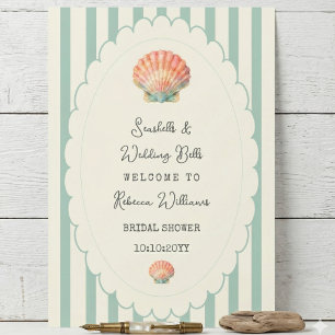 Poster Coquillages et Cloches de Mariage Fête de Mariage