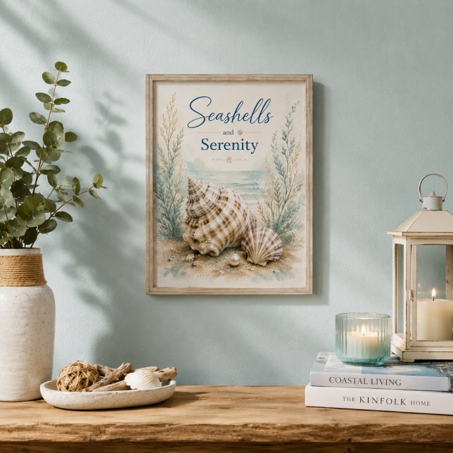 Poster Coquillages et Sérénité Salle de bain côtière peti (Créateur téléchargé)