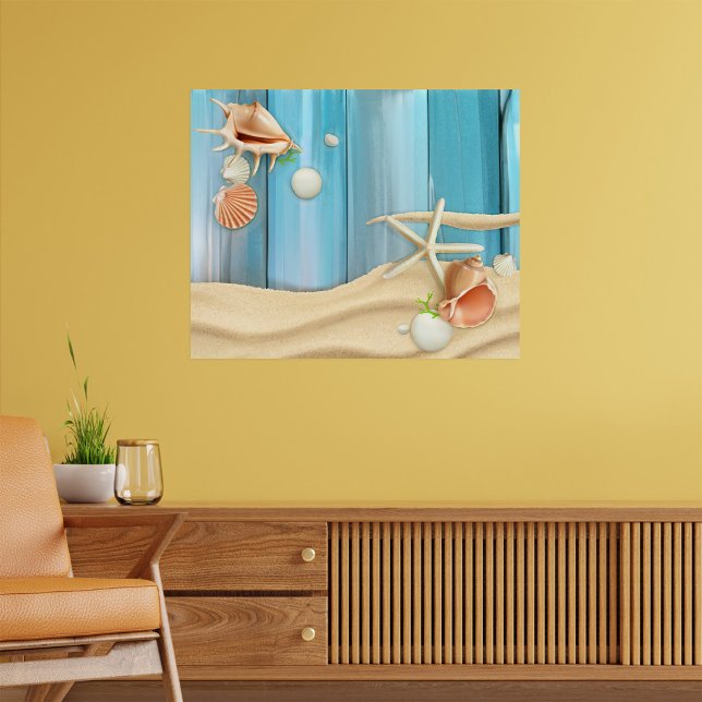 Poster Coquillages Sur Sable (Créateur téléchargé)