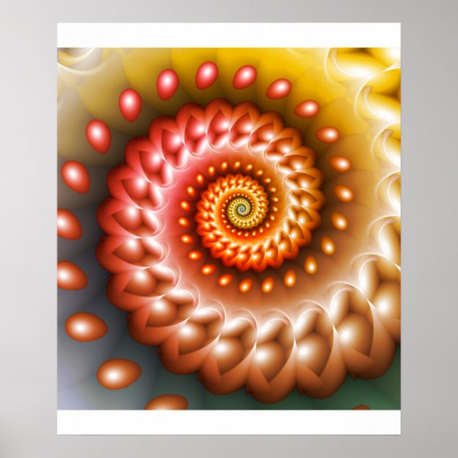 Poster Coquille de pêche brillante (Devant)