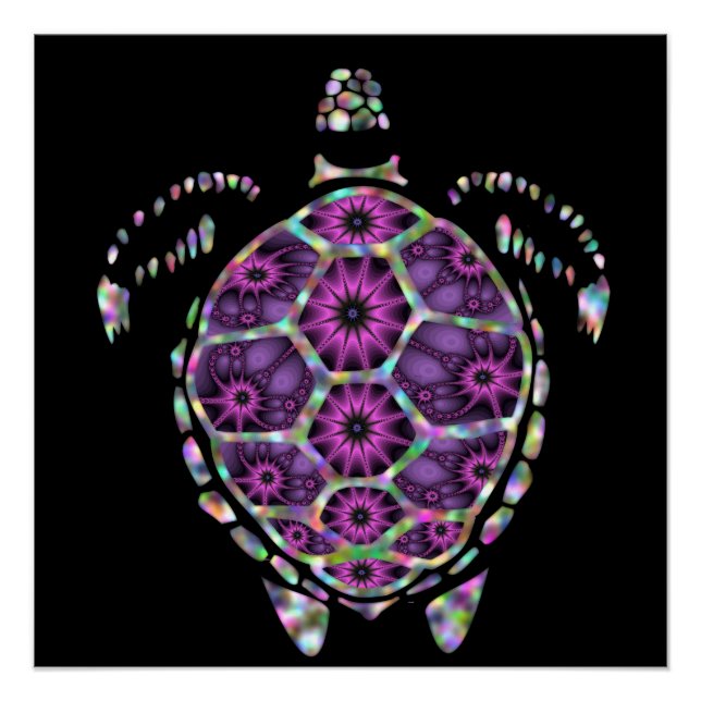 Poster Coquille de tortue violette (Devant)