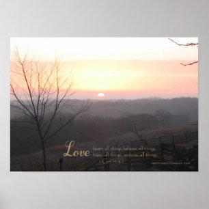 Poster Cor de l'amour 1 de lever de soleil. Copie de
