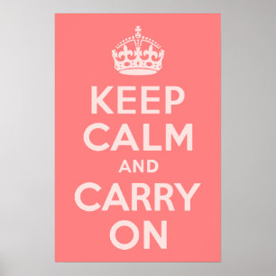 Poster Corail clair Gardez le calme et continuer