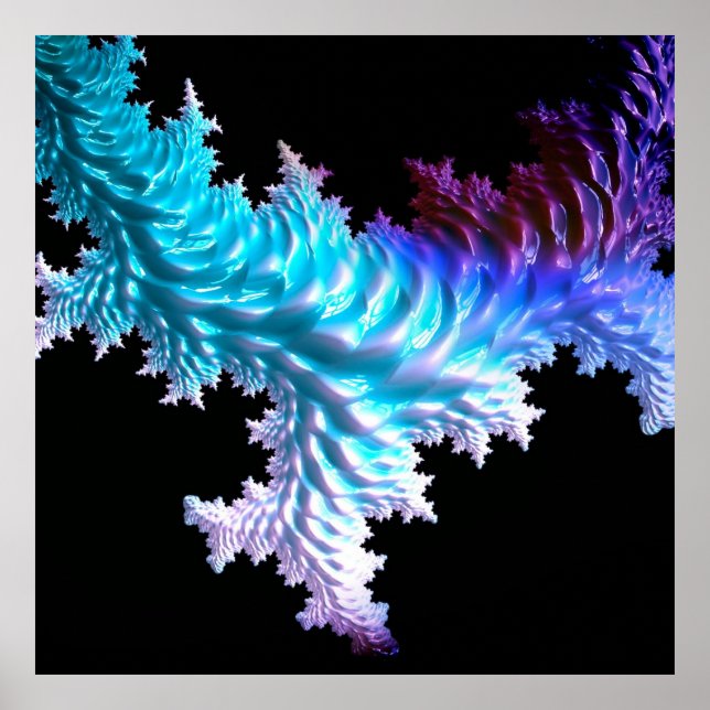 Poster corail fractal spécial, doux (Devant)