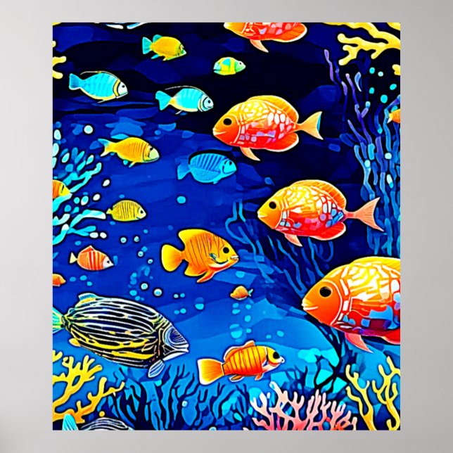 Poster Corail Reef Fish Art (Devant)