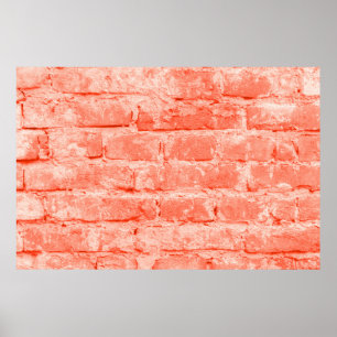Poster Corail vivant. Arrière - plan de mur de briques. C