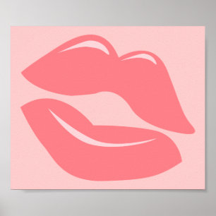 POSTER CORAL PINK LUSCIOUS KISS LIPS SHINY LIPGLOSS BEAUT