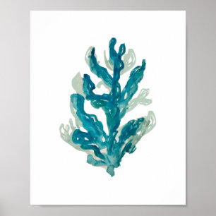 Poster Coral Reef Peint Plage Turquoise Décor Mur Art