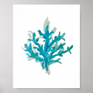Poster Coral Reef Peint Plage Turquoise Décor Mur Art