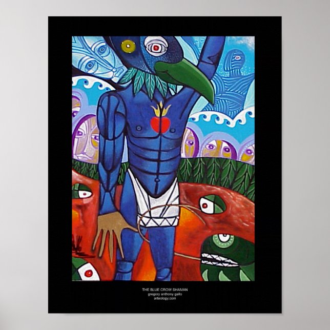 Poster Corbeau bleu par Gregory Gallo (Devant)