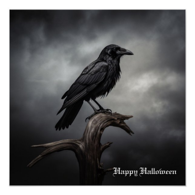 Poster Corbeau d'Halloween (Devant)