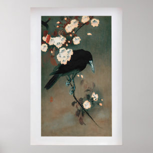 Poster Corbeau et Fleur by Ohara Koson Japonais Vintage