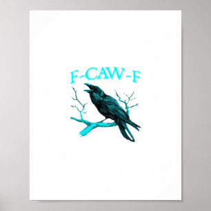 Poster Corbeau F-Caw-F Drôle D'oiseau Rétro