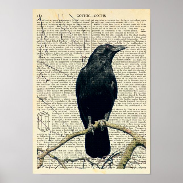 Poster Corbeau perché, Corbeau, Edgar Allan Poe, Gothique (Devant)