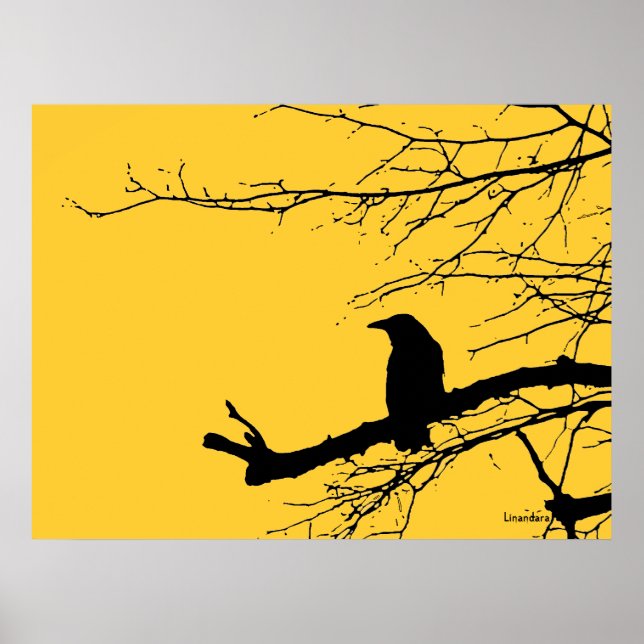 Poster Corbeau sur l'arbre (Devant)