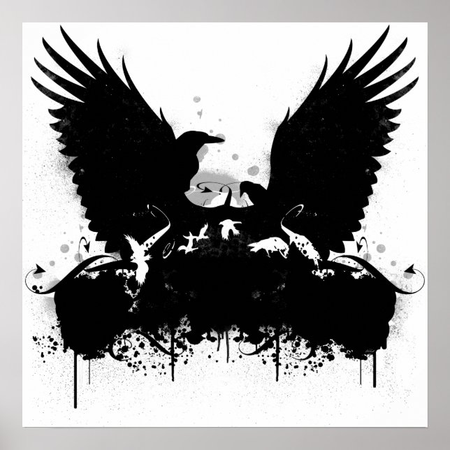 Poster Corbeaux encés (Devant)