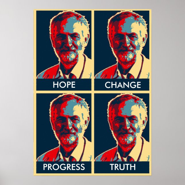 Poster corbyn espoir changer progrès vérité imprimer l'af (Devant)