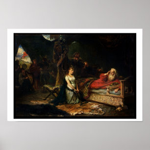Poster Cordelia et Roi Lear (huile sur la toile)