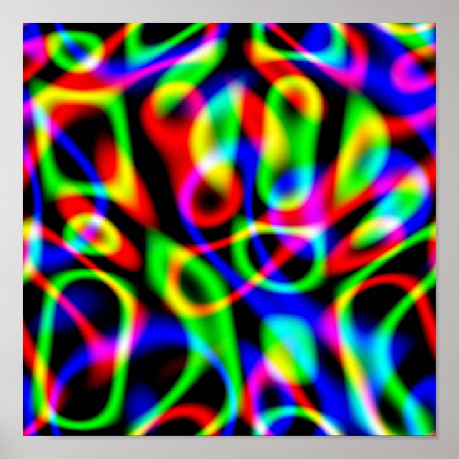 Poster Cordes de voyage psychédélique foncées (Devant)