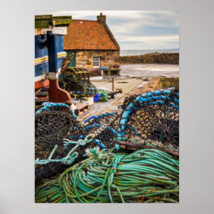 Poster Cordes et pots de homard   Pittenweem, Ecosse
