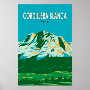 Poster Cordillère Blanche Pérou Voyage Art Vintage