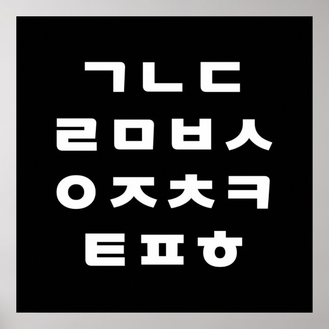 Poster Coréen | Alphabet Hangul (Devant)