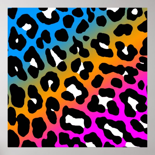 Poster Corey Tiger 80s Retro Leopard Motif (Devant)