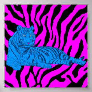 Poster Corey Tiger 80s Retro Lounge Tiger