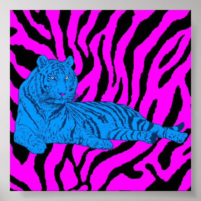 Poster Corey Tiger 80s Retro Lounge Tiger (Devant)