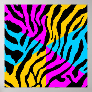 Poster Corey Tiger 80s Retro Tiger Motif
