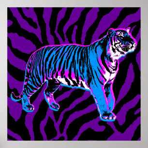 Poster Corey Tiger 80s Rétro Vintage Rayures de Tigre