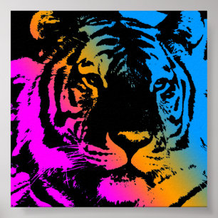 Poster Corey Tiger 80s Retro Vintage Tiger Face