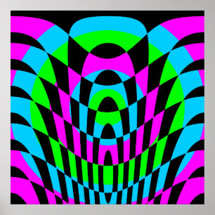 Poster Corey Tiger 80s Vintage Op Art