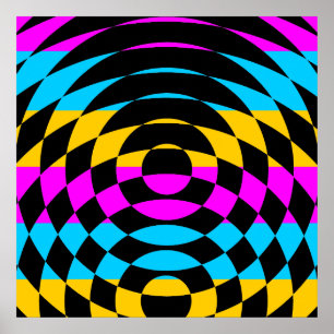 Poster Corey Tiger 80s Vintage Op Art