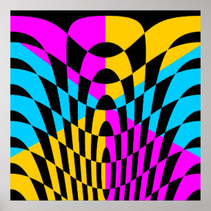 Poster Corey Tiger 80s Vintage Op Art